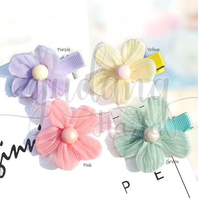 Jepit Rambut Sweet Pearl Flower Hairclip Bunga Mutiara Manis GH 200210