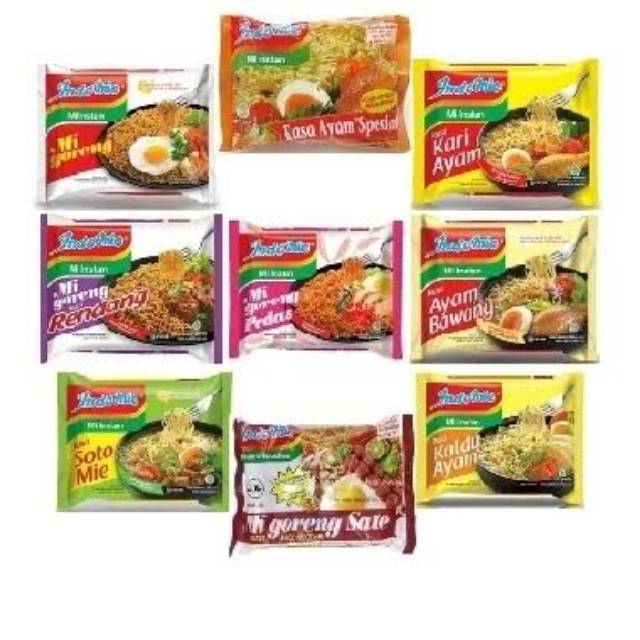 indomie goreng/aceh/soto/ayam bawang/kari ayam