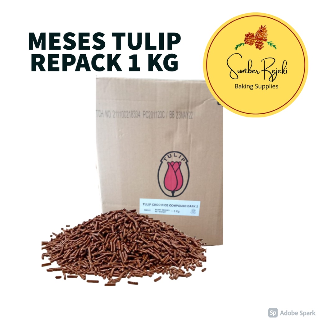 

Meses Tulip Cokelat | Tulip Chocorice Compound Dark 1 KG