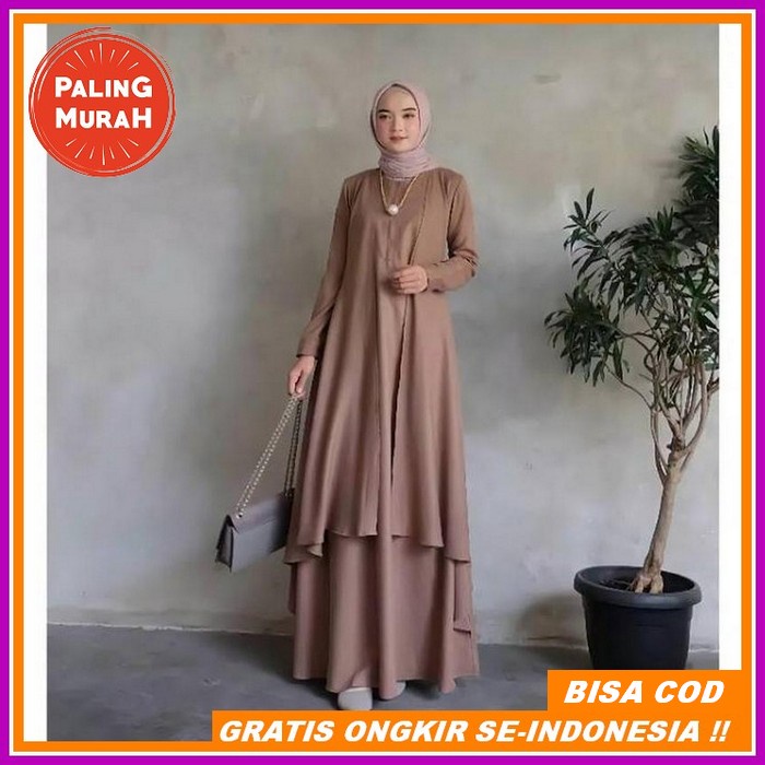 Baju Gamis Kekinian Viral 2022 / Anjani Dress / Gamis Terbaru Remaja / [ Gamis Cod ] Alana Maxi S M 