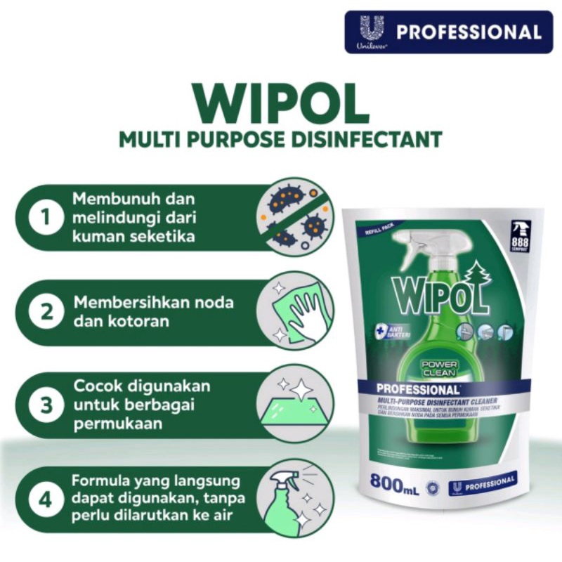 Disinfektan Pembersih Serbaguna 800ml Wipol