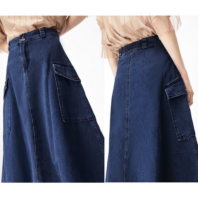 KARAKOREA 6218 Hikaru Denim Skirt/Rok Denim/Rok Jeans/Rok jeans wanita/Rok Jeans Korea/Rok wanita