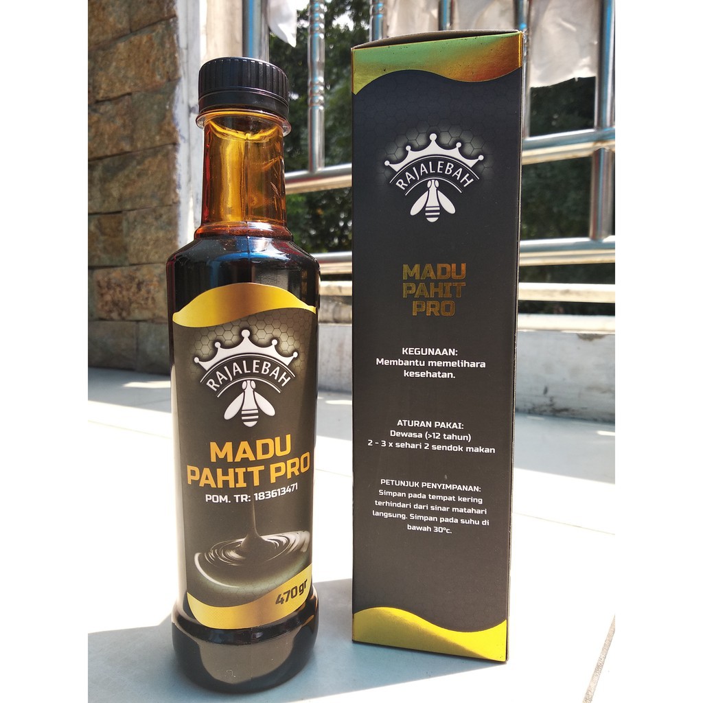 Madu Hitam Pahit Pro Raja Lebah Plus Propolis POM BPOM Asli 100% Original