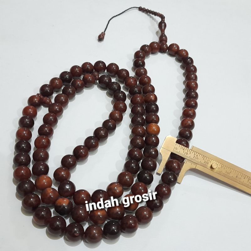 TASBIH KAOKA JUMBO COKLAT 14MM 100BUTIR ASLI