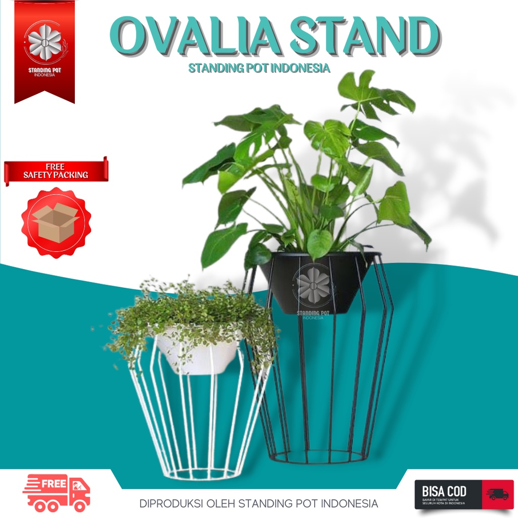 Standing Pot Besi Minimalis Stand Plant Flower Rak Tempat Pot Vas Bunga Besi Minimalis Murah Dekoras