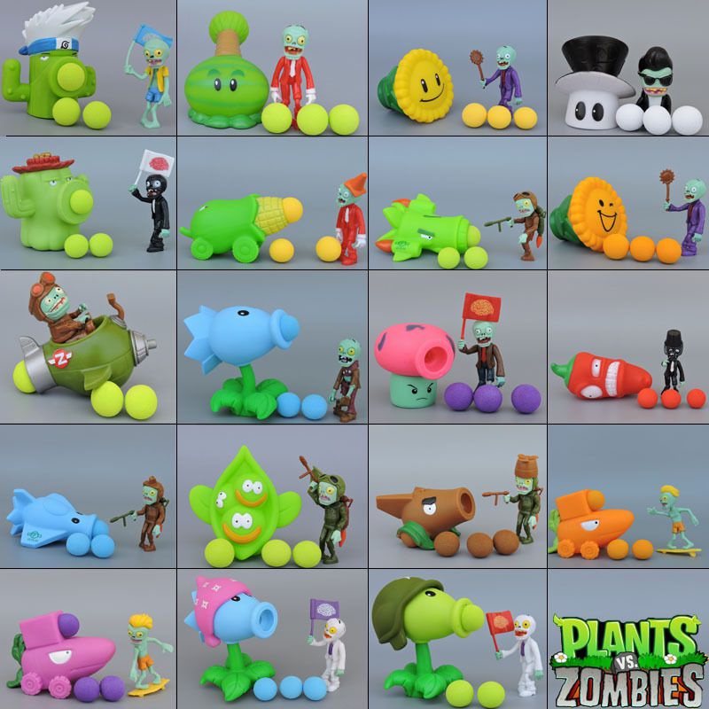 5pcs Mainan PVZ Plants vs Zombies Peashooter PVC Action Figure Model Toy Gifts Toys For Kids Boneka