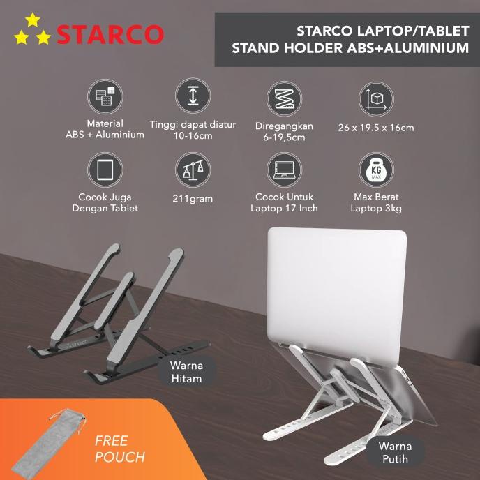 Starco Laptop Stand Tablet Stand Holder Dudukan Laptop Meja Laptop