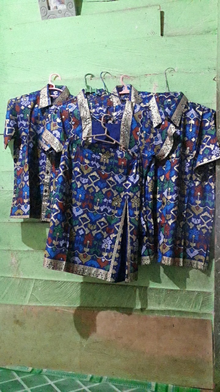 Qnunbatik Sarimbi/couple Batik Rok N Blus Mentari Prodo Pendek Biru