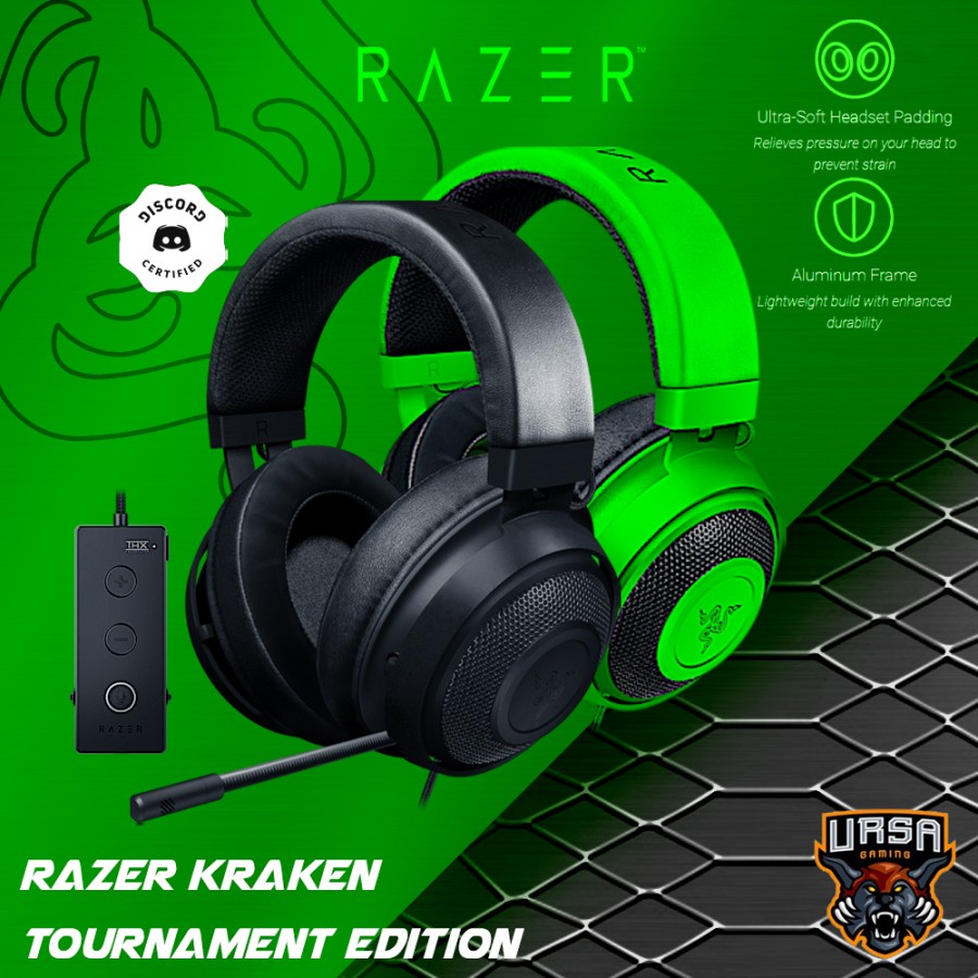 Headset Razer Kraken Tournamet Edition TE 7.1 - Gaming - Black Green