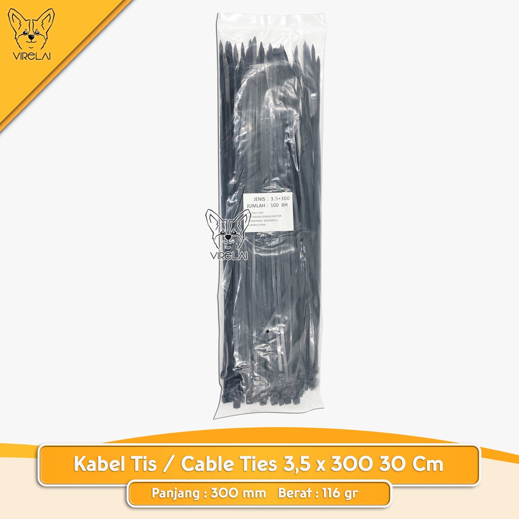 Kabel Tis / Cable Ties Variasi Ukuran 3.5 X 300 [100 Pcs]