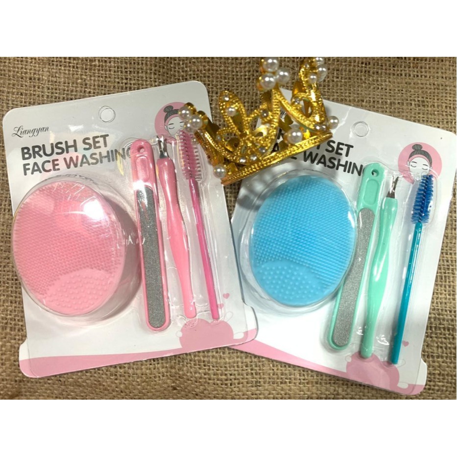 Brush Set Face Washing 4in1 / Pembersih Wajah Silikon 4in1