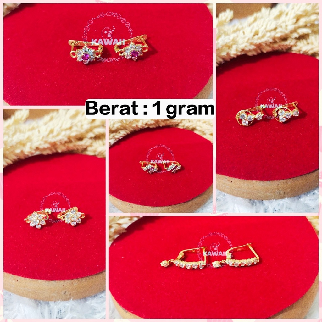 Anting Jepit 1 Gram Emas Muda