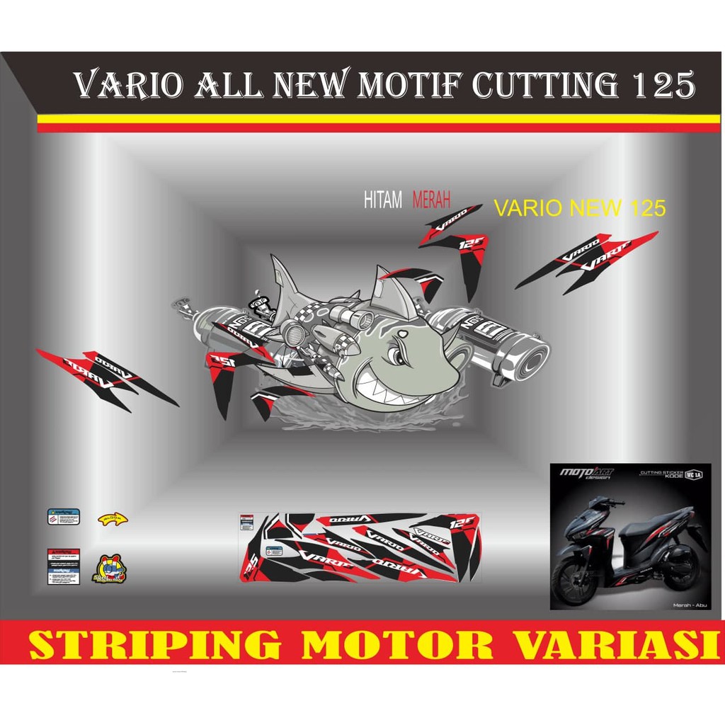 Stiker motor variasi vario all new motif cutting 125