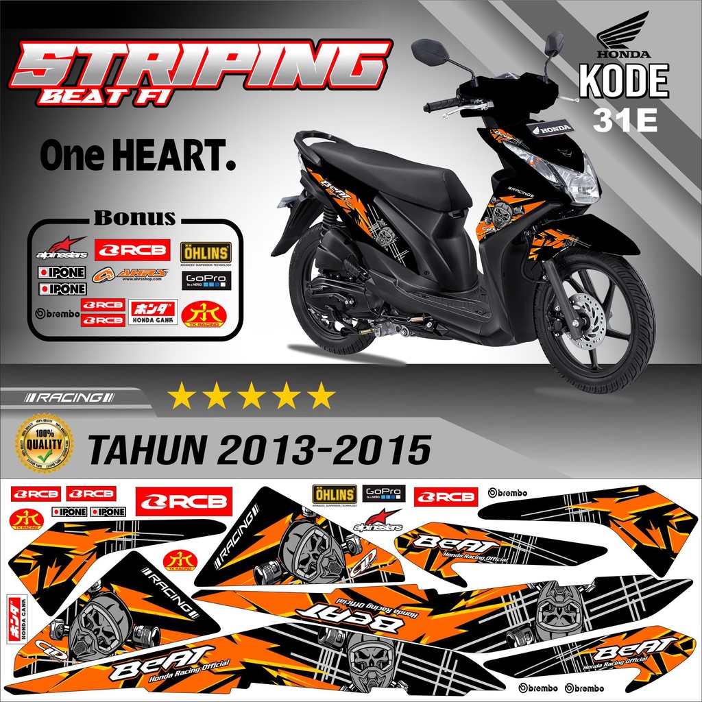 Striping Beat Fi 2013-2016 Stiker Motor Beat Variasi kode 31