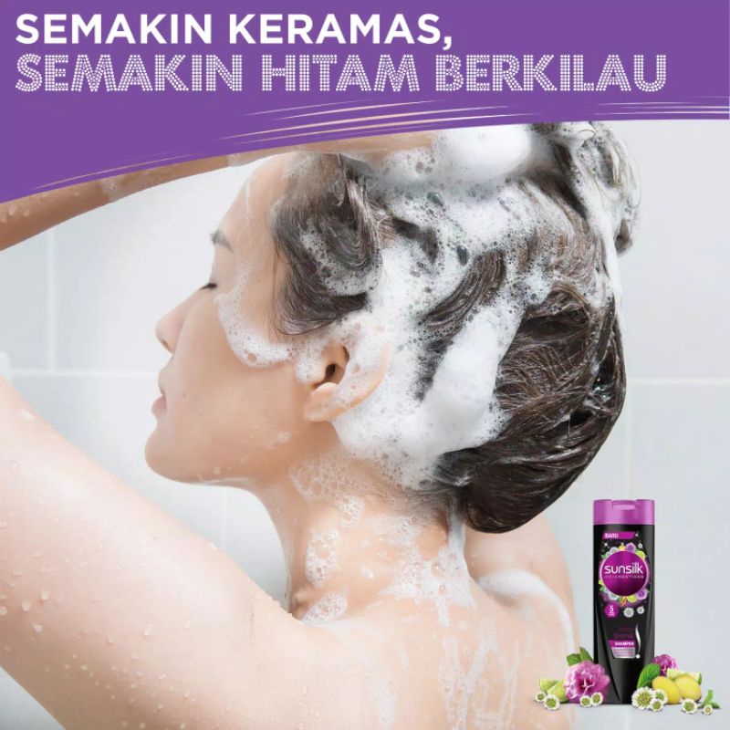 Sunsilk Shampoo Black Shine 650ml - Perawatan Rambut Hitam Berkilau 680 ml