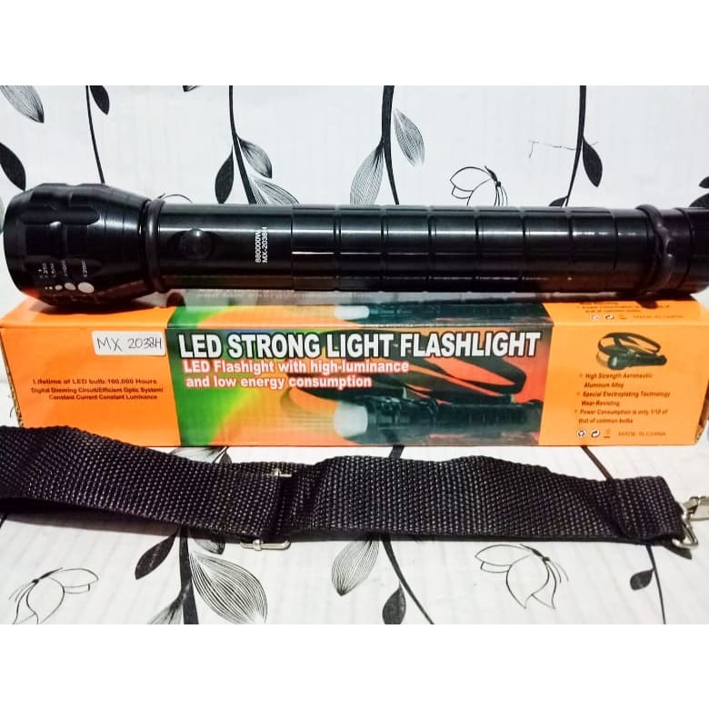 Senter LED Strong Light Flashlight MX-2038H Cahaya Super Terang dan Berkualitas