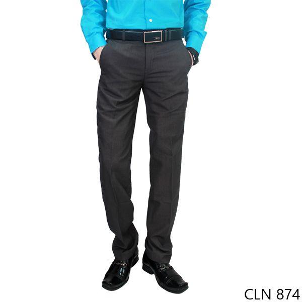 Mens Slim Fit Smart Suit Trousers Katun Abu Tua - CLN 874