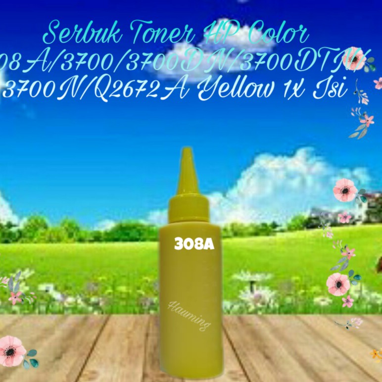 Serbuk Toner Refill Bubuk Powder HP 308A 3700 3700DN 3700DTN 3700N Series Q2672A Yellow 1x Isi