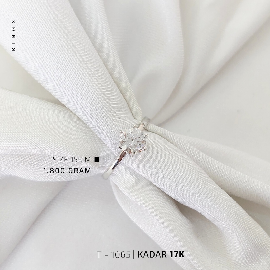 Cincin Solitare Putih