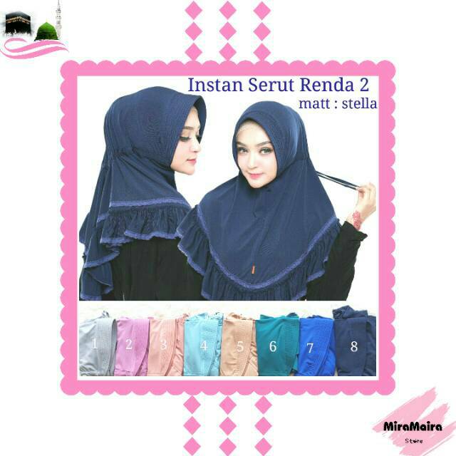 Jilbab Instan Serut Renda 2