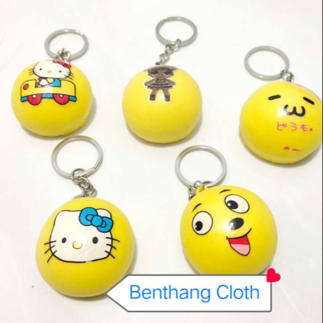 MINI SQUISHY BAPAU BUN KEYCHAN - GANTUNGAN KUNCI