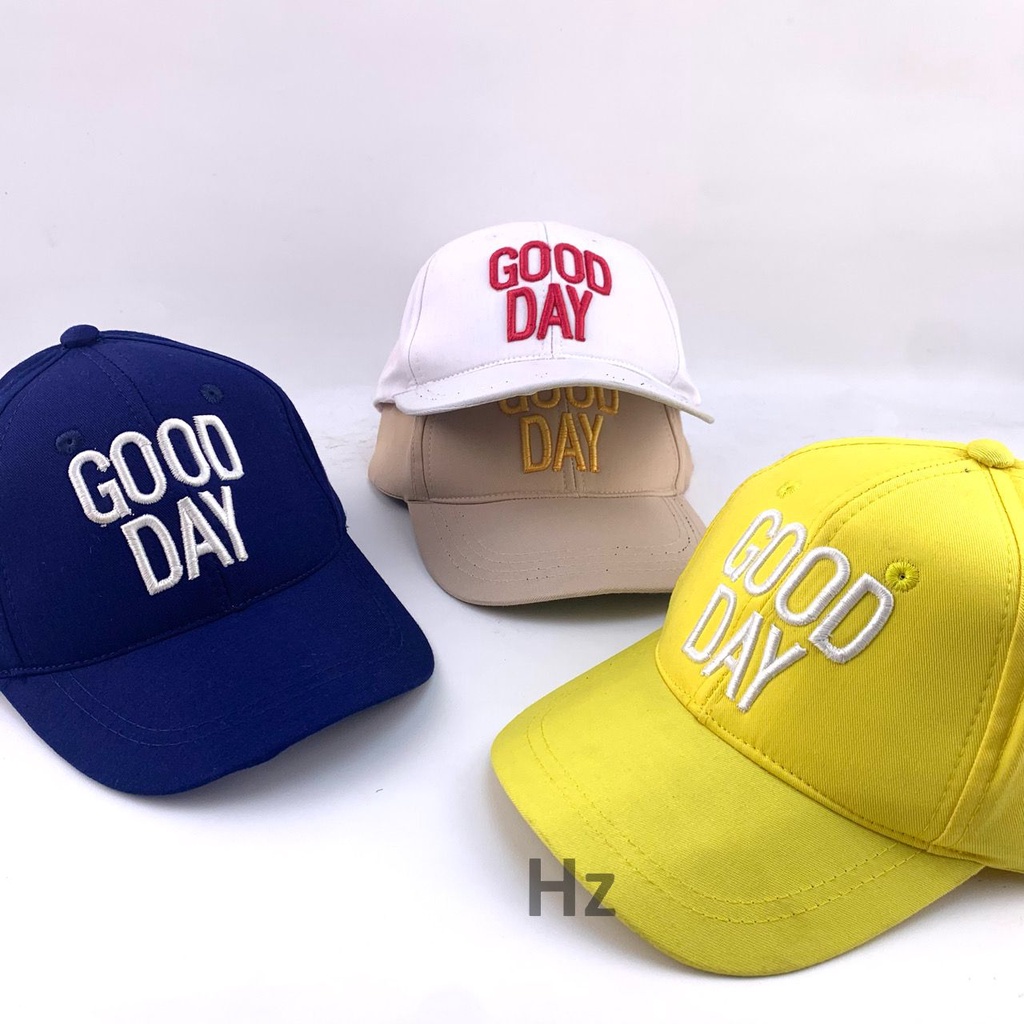 (HZ) kiddiwear TOPI BASEBALL ANAK FASHION HAT TOPI MOTIF LUCU BORDIR MOTIF GOODDAY POLOS