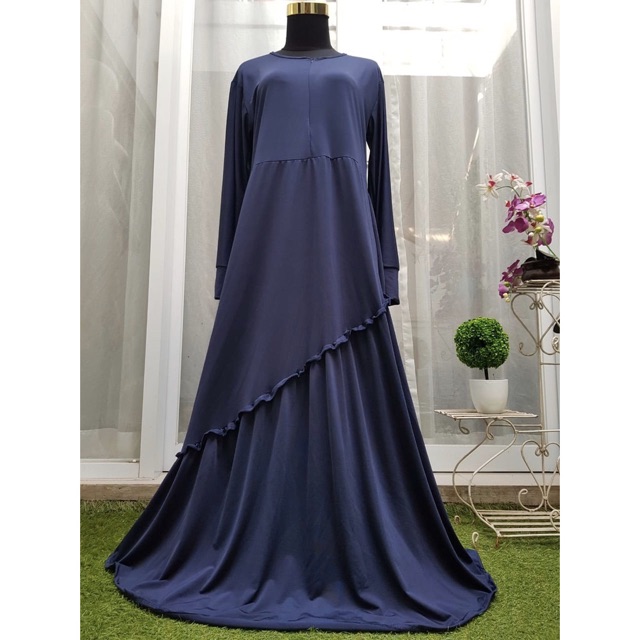 MILEA Maxy - Gamis Jersey Rempel Miring / Susun Miring Busui+saku / R.13 - 093-5003