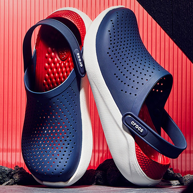 Crocs / Sandal Crocs / Crocs Literide / Literide / Sandal Pria / Lite Ride / Sepatu Sandal Perawat-NAVY MERAH