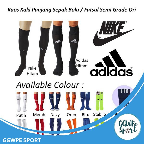 Terjamin Kaos Kaki Sepak Bola Futsal Panjang NikeAdidasPuma Semi Grade Ori Kualitas Terbaik