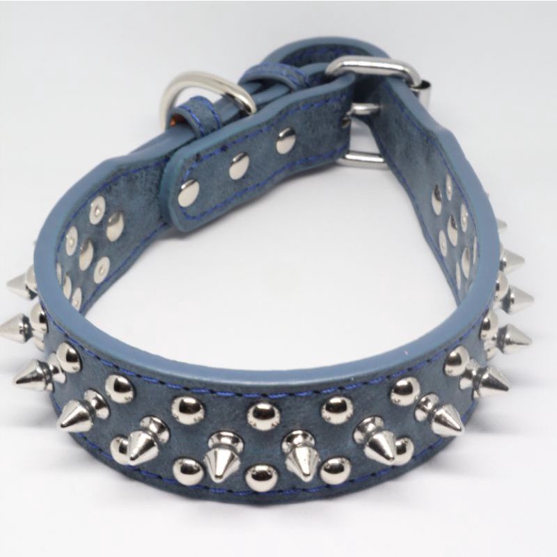 Kalung Kulit Anjing Besar Rivet Berduri Pet Dog Collar