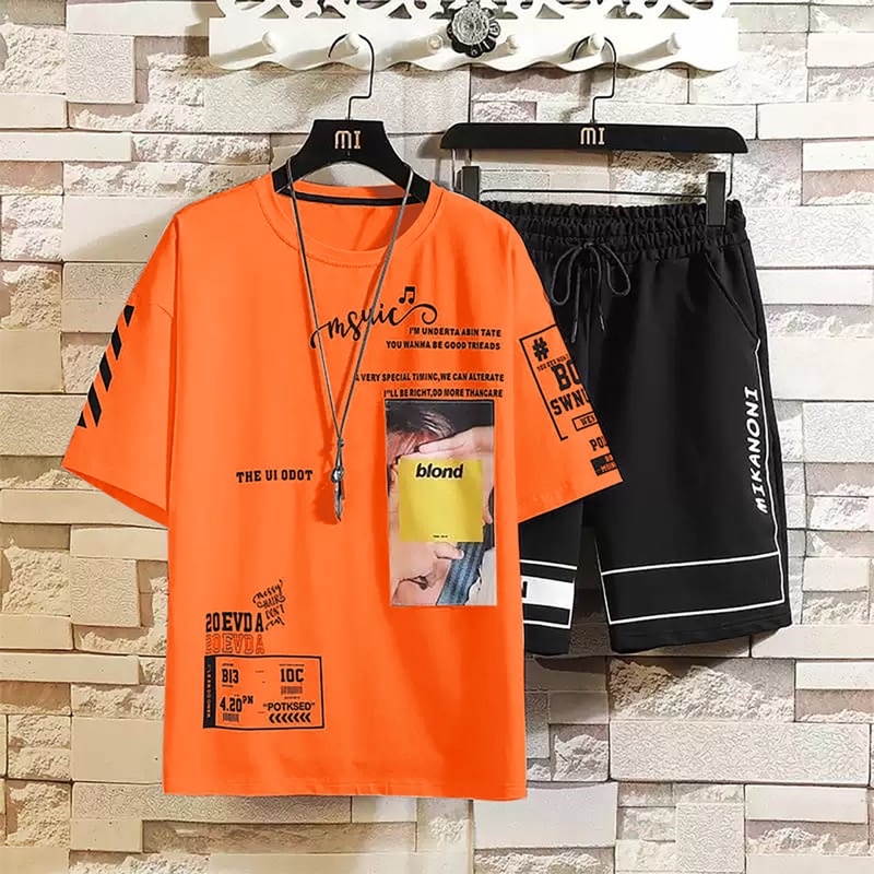 SETELAN KAOS PRIA STELAN COWOK LENGAN PENDEK + CELPEN MIKAMONI CASUAL