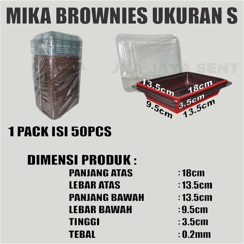 Mika Brownies S Kecil atau Mika Brownies M Sedang atau Mika Brownies L Besar Per Pack Mika Kue Bolu SBY