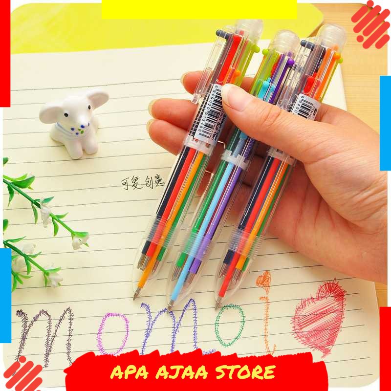 Paling Dicari ! Pena Ballpoint Multi Warna 6 in 1