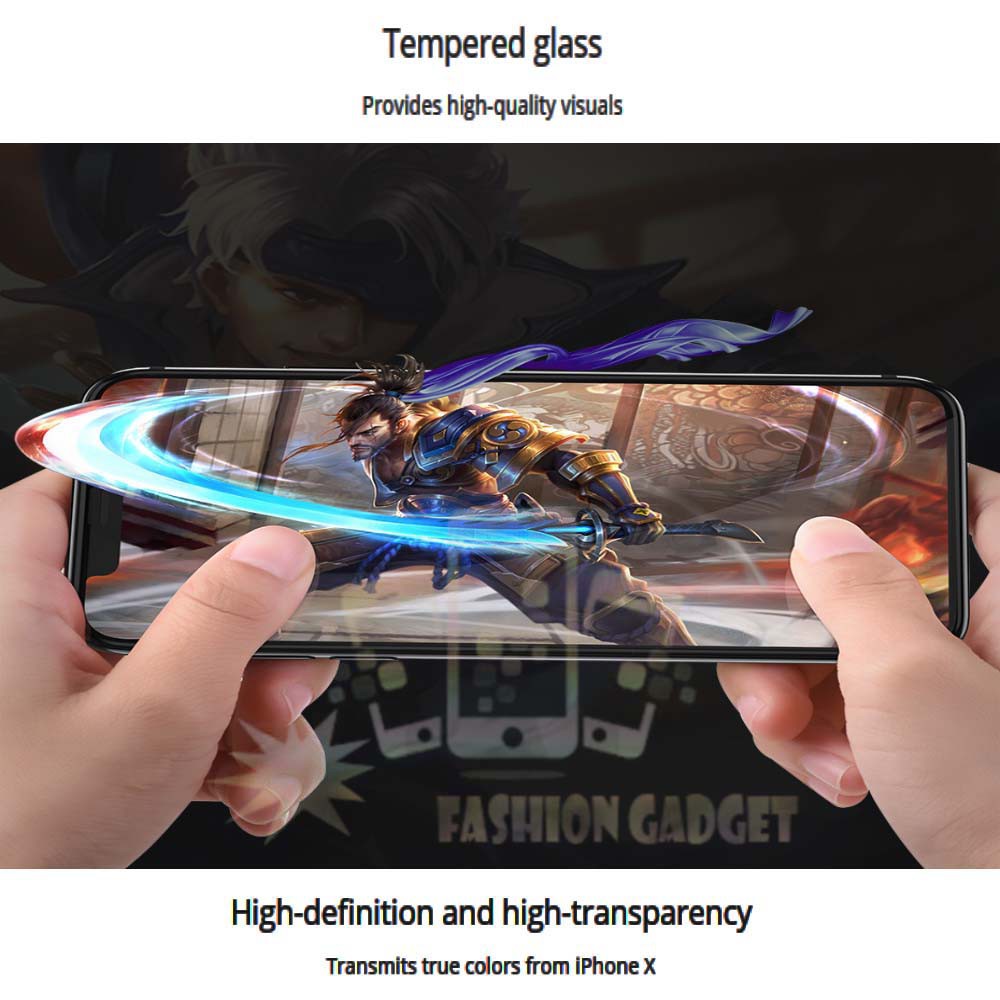 Tempered Glass Apple iPhone X Full Colour Bagian Depan Anti Gores Kaca Iphone 10 Ten Screen Guard