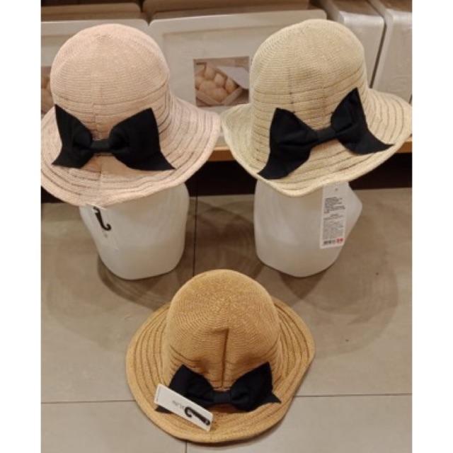 3wrn. MINISO topi pantai big bow uk 57cm