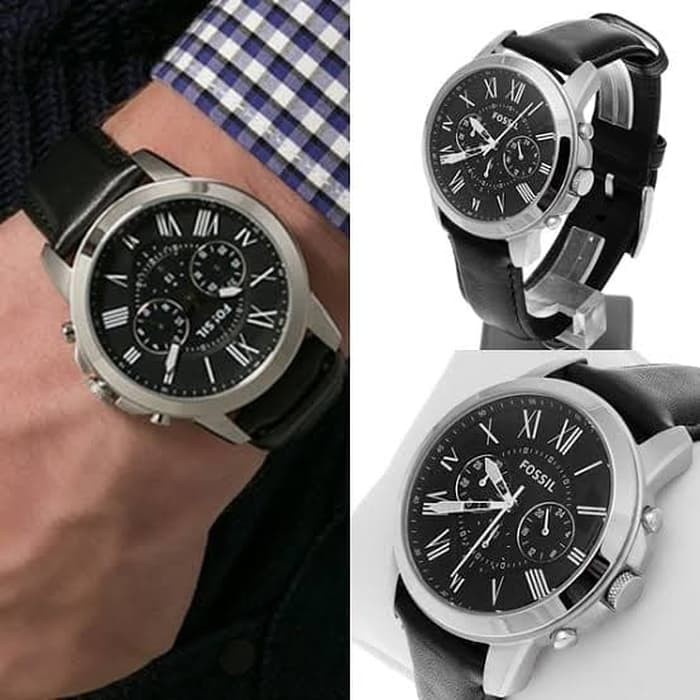 GROSIR JAM TANGAN PRIA FOSSIL GRANT CHRONOGRAPH BLACK FS4812 ORIGINAL