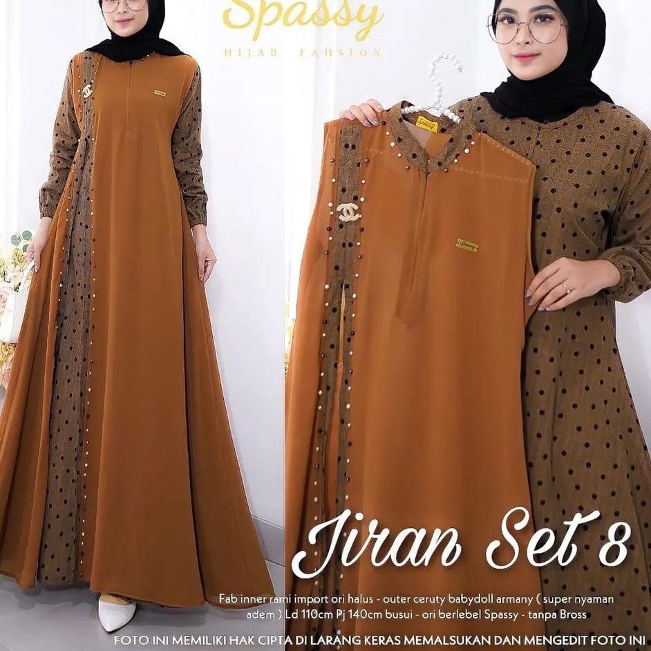trxj8J3v--Gamis Terbaru Jiran Set 8 2in1 Gamis + Outher Bahan Rami IMPORT mix Ceruty Premium