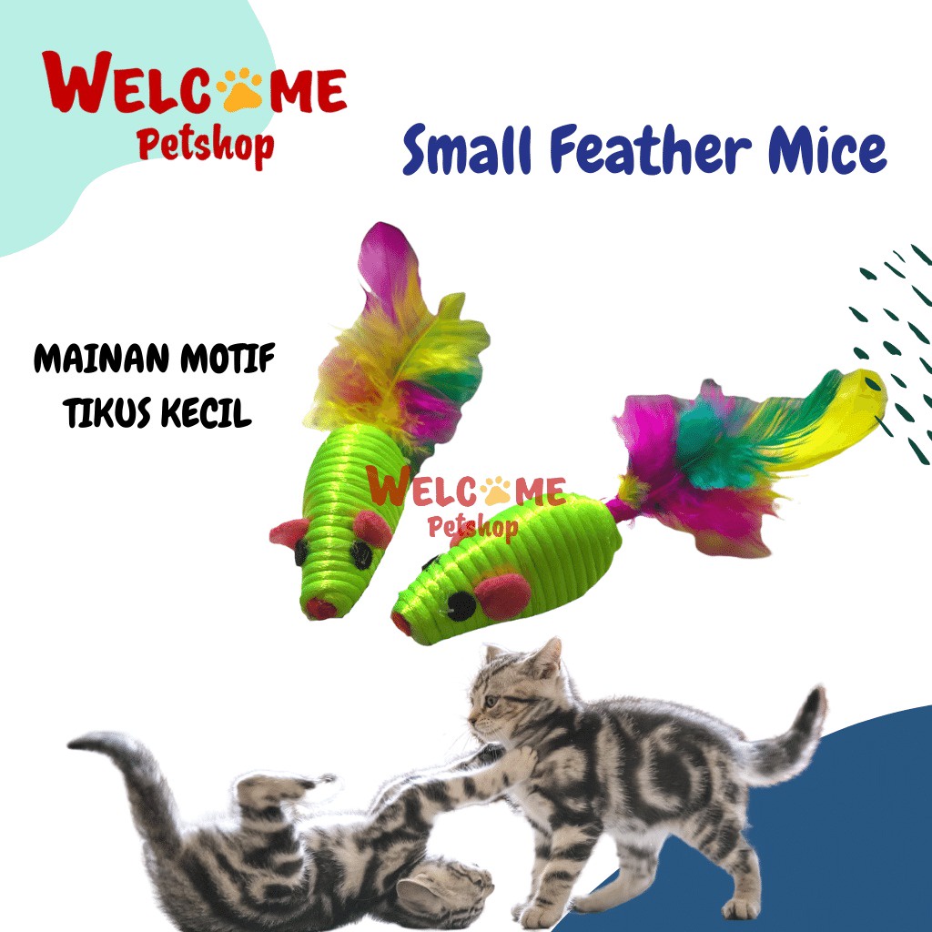 Small Feather Mice / Mainan Kucing Bentuk Tikus Kain / Cat Toy