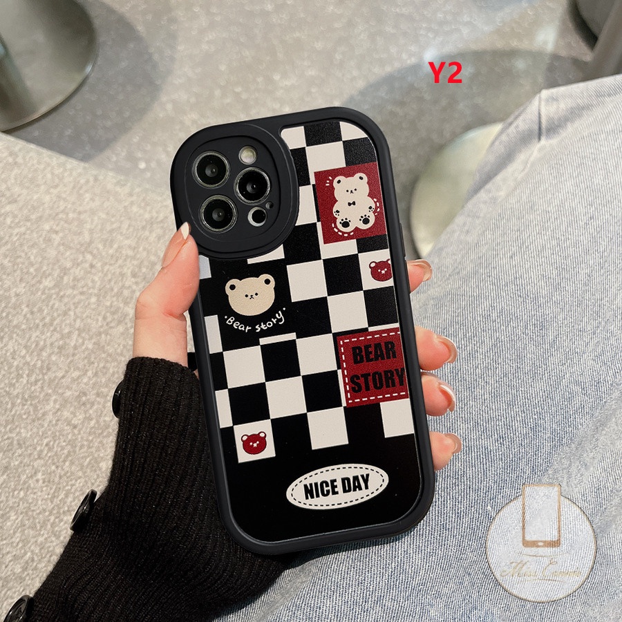 Realme C53 C55 10 C25s C30 GT Master C31 8i 6i 9i C25Y C35 C12 C15 C25 C11 C21Y C20 C21 C20A C3 C17 8 5 7i 8Pro 5i 6 7 6s 5s Kotak Kotak Mewah Lucu Smiley Bear Lembut Sarung