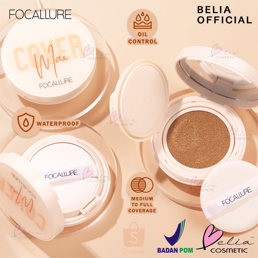 ❤ BELIA ❤ FOCALLURE Cover Matte Longlasting Cushion Foundation FA162 | oil control &amp; Last 12 hours BB cream | BPOM