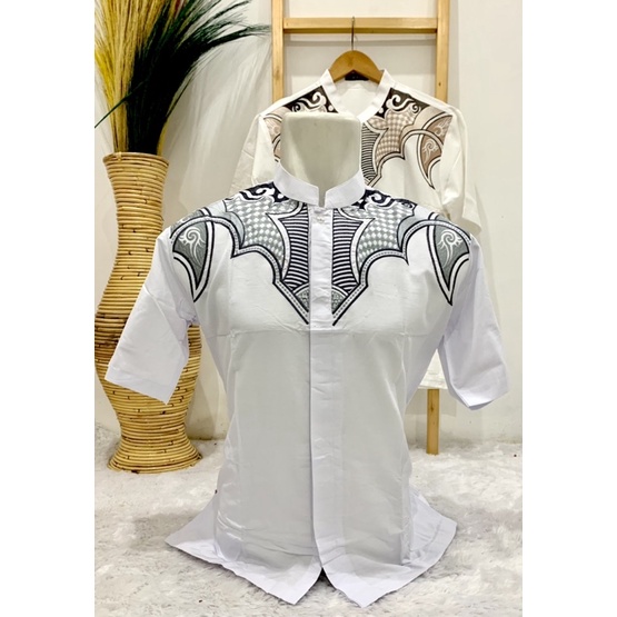 BAJU KOKO DEWASA WARNA LENGAN PENDEK KATUN kode EL-04 pendek standar
