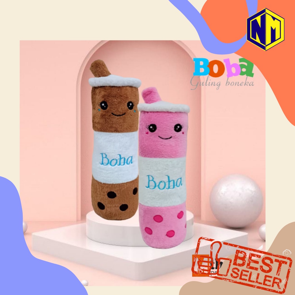 Boneka guling boba milk tea PREMIUM Harga Kaki lima tinggi 60cm Bahan Rasboa yang Halus dan Lembut