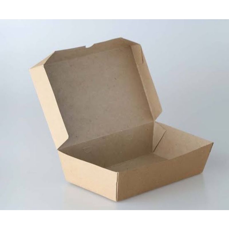 [ 100% TEBAL & TAHAN PANAS ] PAPER LUNCHBOX KERTAS NASI KOTAK TEMPAT MAKAN MAKANAN LUNCH BOX UKURAN 