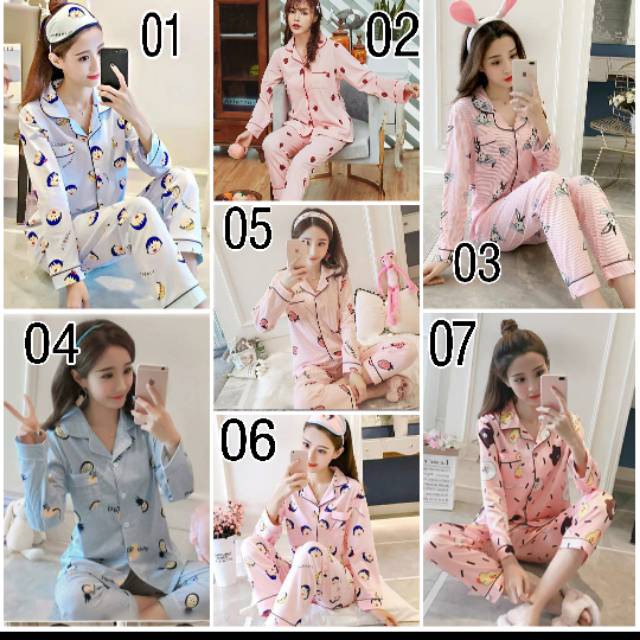 Piyama baju tidur pp wanita bahan katun