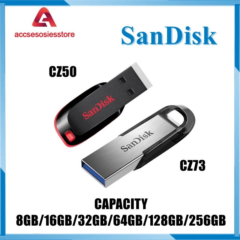 100% Original USB FLASHDISK CZ50 2.0 / CZ73 USB 3.0 FLASH DISK 8GB/16GB/ 32GB/64GB/128GB High Reading Speed hp