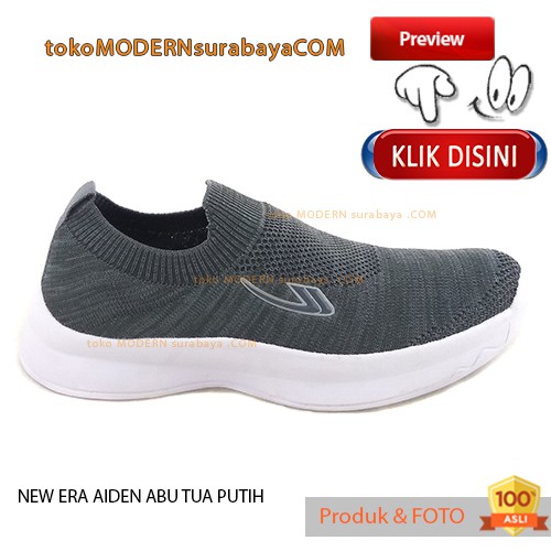 NEW ERA AIDEN ABU TUA PUTIH sepatu pria sepatu casual slip on