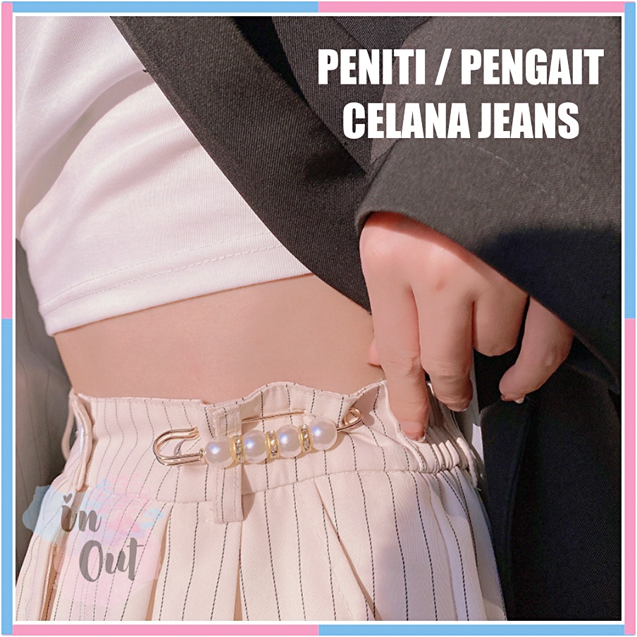 PENITI PENGAIT MUTIARA CELANA JEANS ROK BROS / PENYESUAIAN PIN TEMPERAMEN / PIN PAKAIAN / PIN PENGAIT PENYESUAIAN PINGGANG BIAR TIDAK LONGGAR / PIN BAJU ACC24