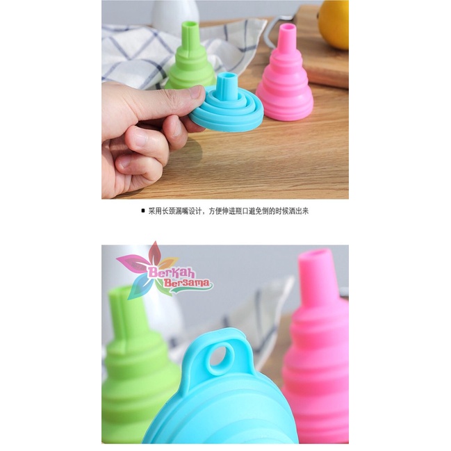 RT75 Corong Silikon Lipat untuk refill sabun minyak Sirup Portable Silicone Folding Funnel BB6360