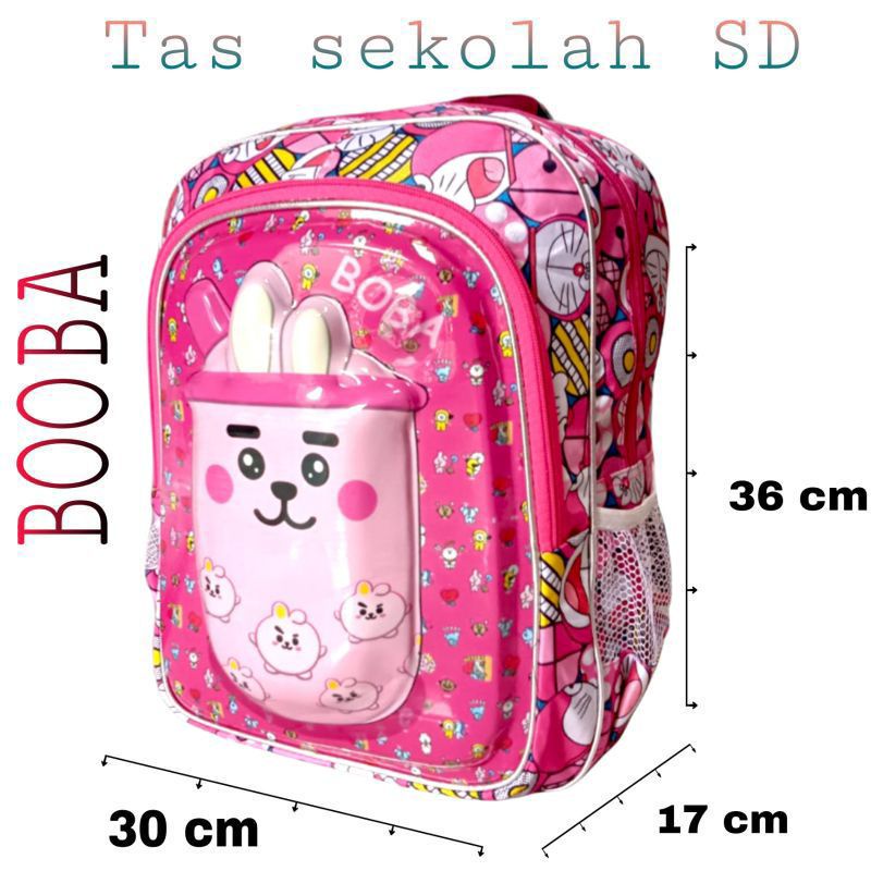 ransel SD motif BOBA bisa nyala ber-LED model timbul 3D