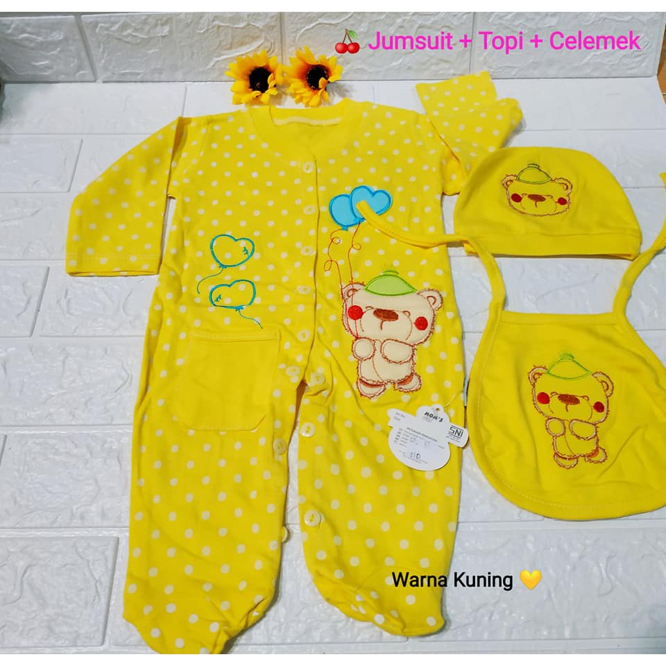 Jumsuit Sleepsuit Bayi + Topi + Celemek SNI Mom's Gift STL ET810 YRC